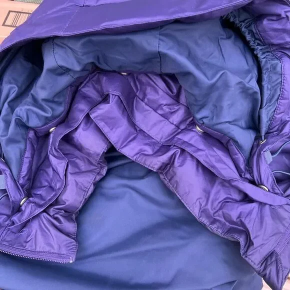Columbia Purple Hooded Puffer Long Jacket Multi Zipper Details Size XL - Picture 8 of 16